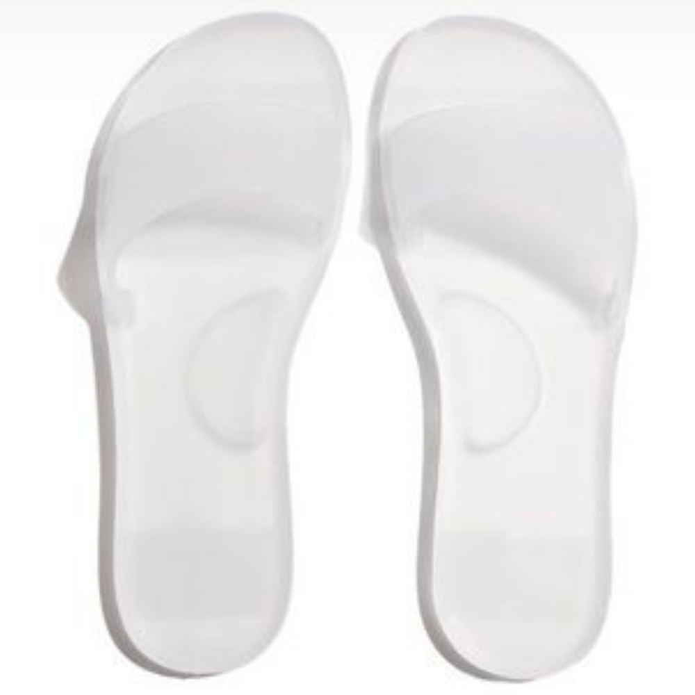 "Lisa" Slides - Matte White/Clear - Picture 7 of 8
